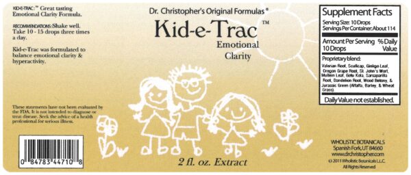 Kid e Trac SKU Extracts & Oils label