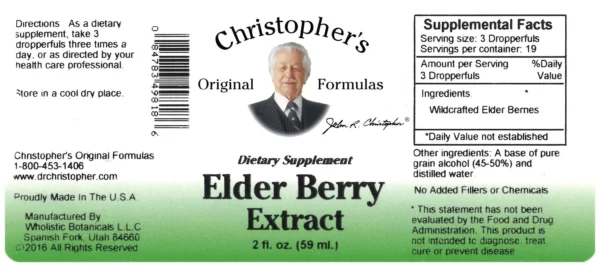 Elder Berry Extract SKU Label