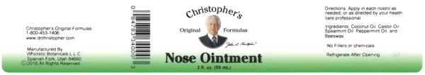 Nose Ointment SKU Label