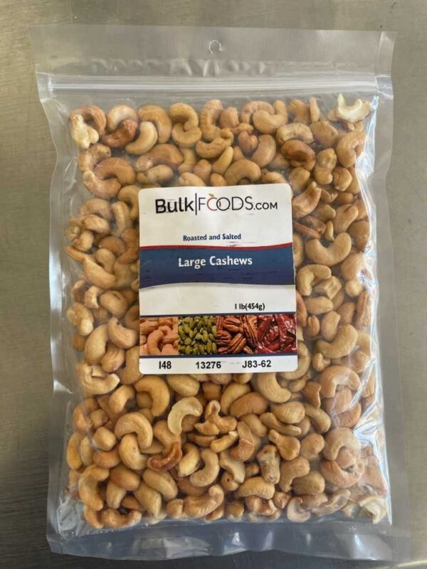 Large Rosted Salted Cashews SKU BF NUTS