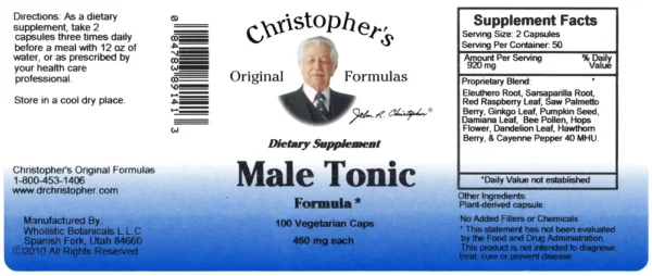 Male Tonic Formula Capsule SKU   Label