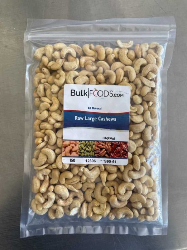 Raw Large Cashews SKU BF NUTS