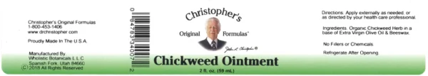 Chickweed Ointment oz SKU CO Label