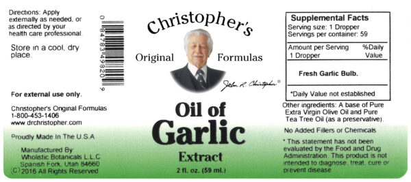 Oil of Garlic SKU OG Label